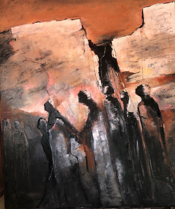 Chalak Osman abstract olieverf schilder donker en licht