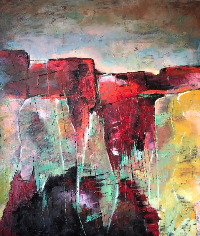 Chalak Osman abstract olieverf schilderij